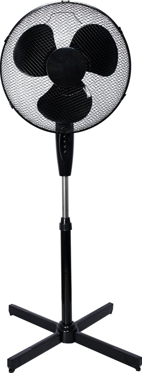 ACME staande ventilator | Zwart | Kruisvoet | 3 Standen | Verstelbaar