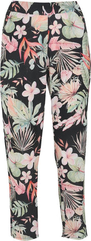 Cassis - Joggingbroek in crêpe met bloemenprint - Zwart