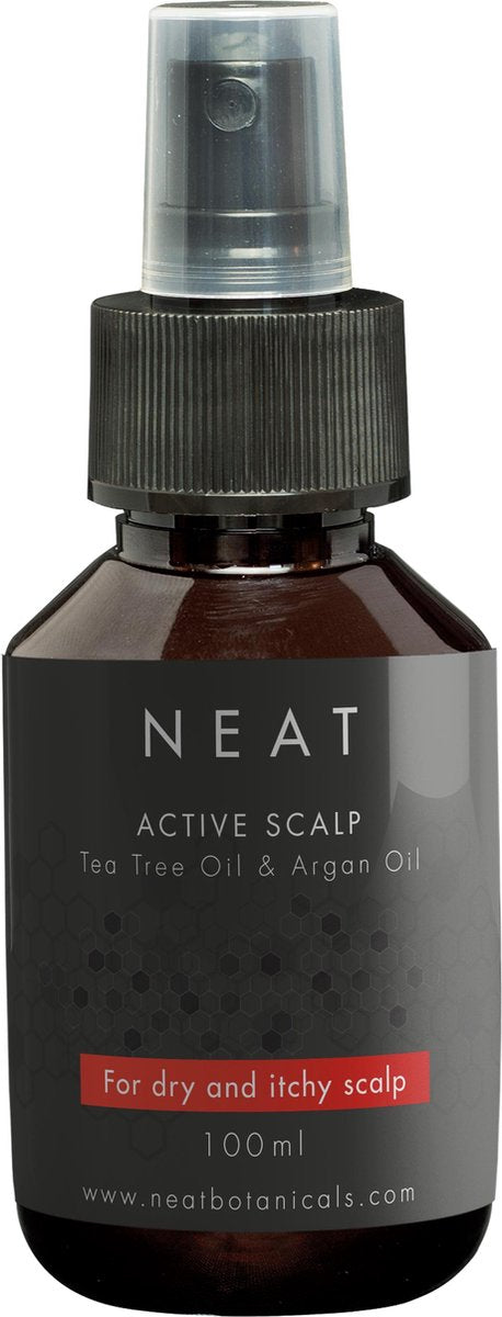 NEAT ACTIVE SCALP - Juckende Kopfhautbehandlung für trockene Kopfhaut | 100 ml | Teebaumöl & Arganöl | Alternative zur Kopfhaut-Psoriasisbehandlung