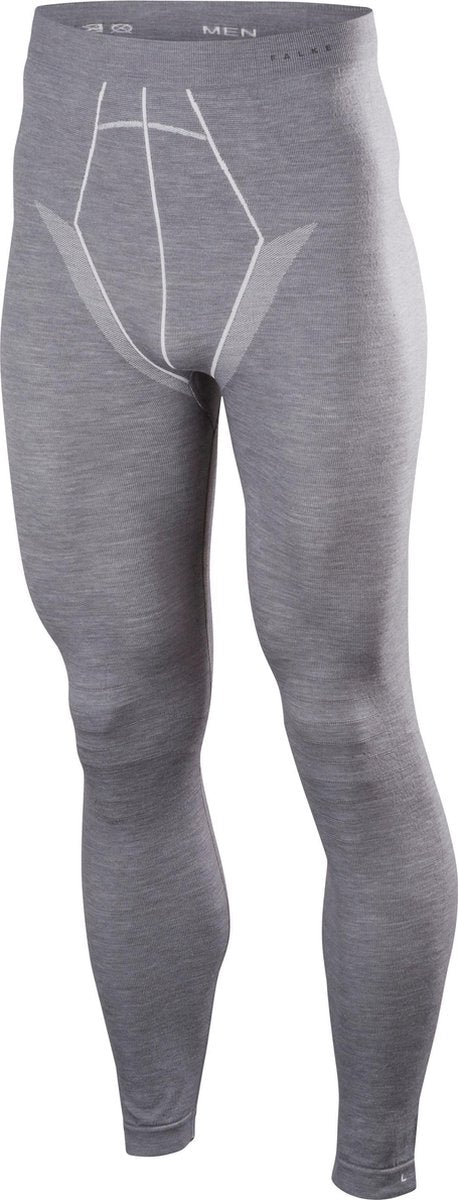 FALKE Wool Tech Lange Broek Heren Tight Fit 33416 - Grijs 3757 grey-heather Heren - XXL