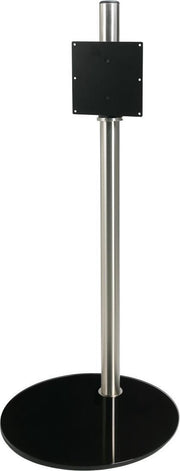 Cavus Sphere L 150cm Design Tv Vloerstandaard - Hoogglans Zwart Glas & RVS - Tv meubel geschikt voor 32-65 inch tot 30 kg - VESA 100x200 200x200