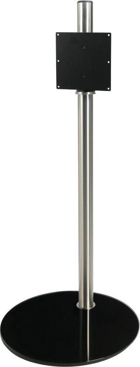 Cavus Sphere L 150cm Design Tv Vloerstandaard - Hoogglans Zwart Glas & RVS - Tv meubel geschikt voor 32-65 inch tot 30 kg - VESA 100x200 200x200