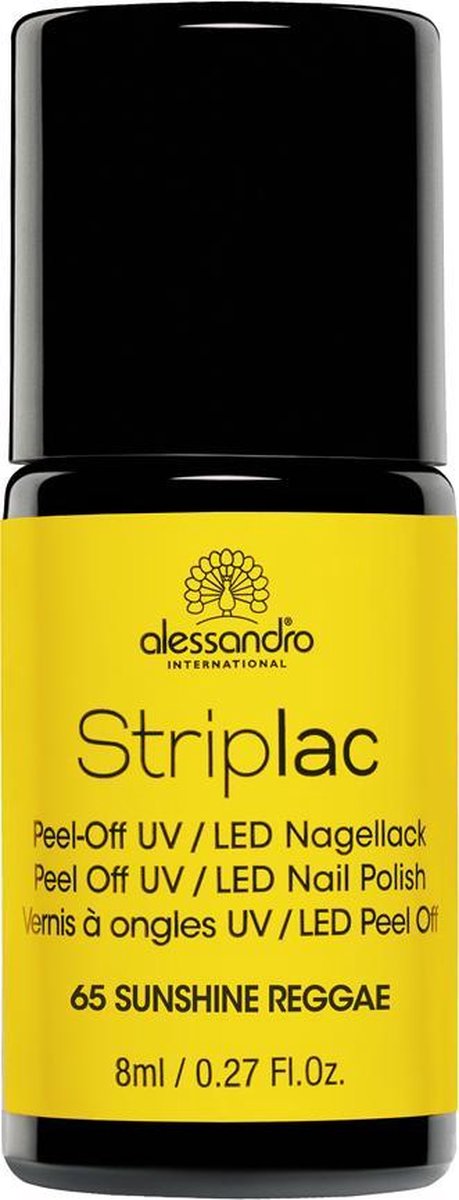 Alessandro Striplac - 65 Sunshine Reggae - Geel - Gelnagellak - nagel lak - Gelmanicure voor thuisgebruik - 8ml