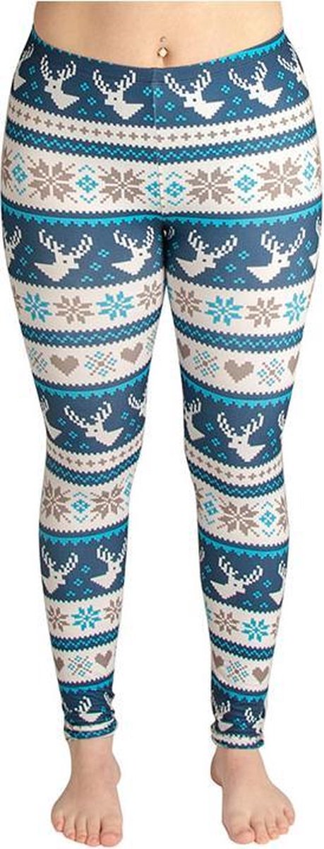 ZUMPREMA Foute Kerst Legging - Blauw Wit