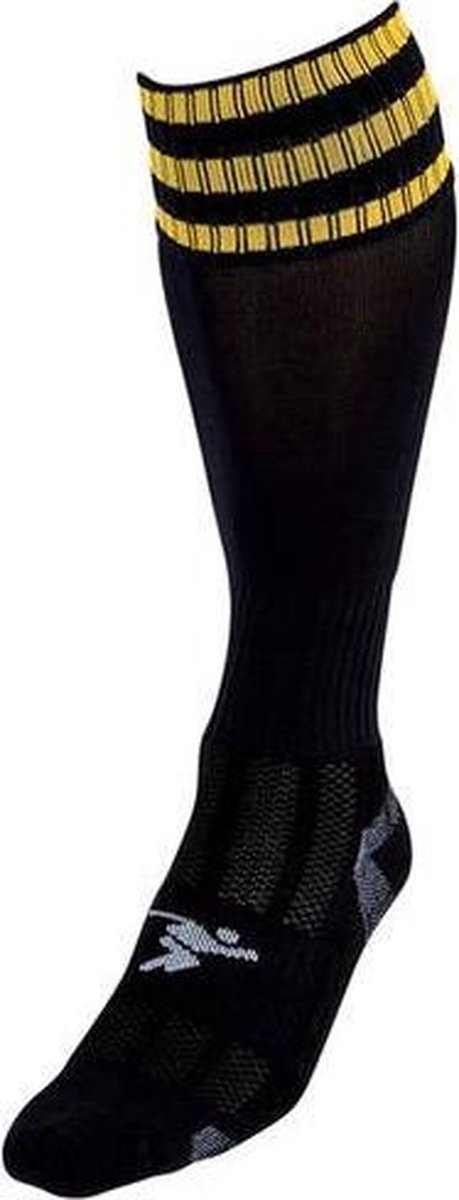 Precision Voetbalsokken Pro Junior Nylon Zwart/goud Maat 30-34