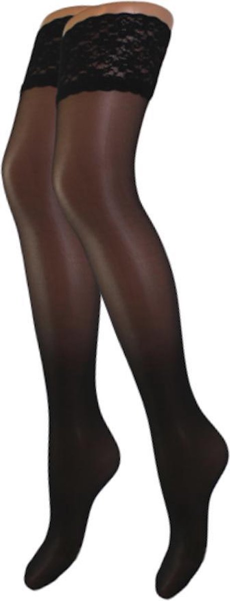 Hold ups - Mariflos - 15 Denier - Zwart - Kant - Maat L/XL