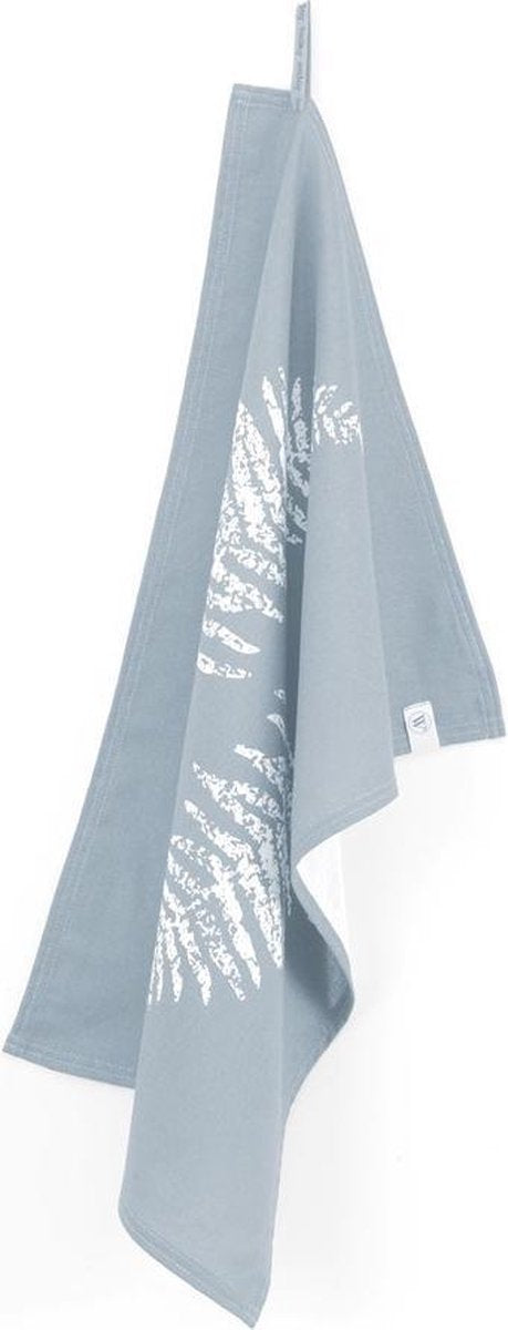 Walra Theedoek Dry with Leaves - 50x70 - 100% Katoen - Jeans Blauw