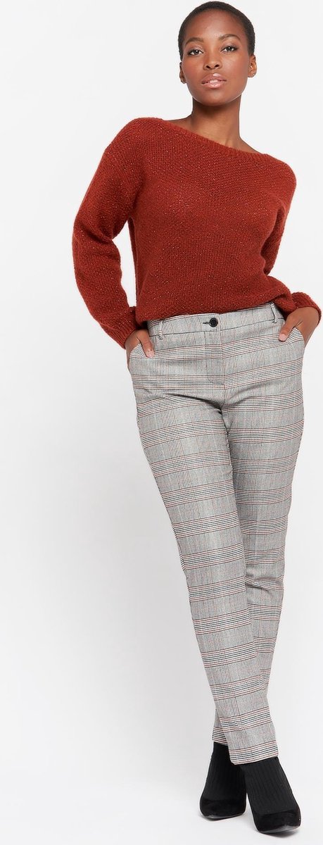 Broek met ruitpatroon - Zwart