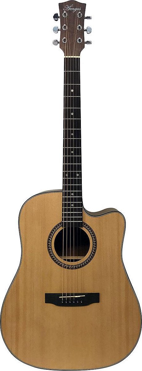 Áengus 41" Akoestische gitaar notenhout – Dreadnought Western gitaar - solid Spruce top & Walnut body