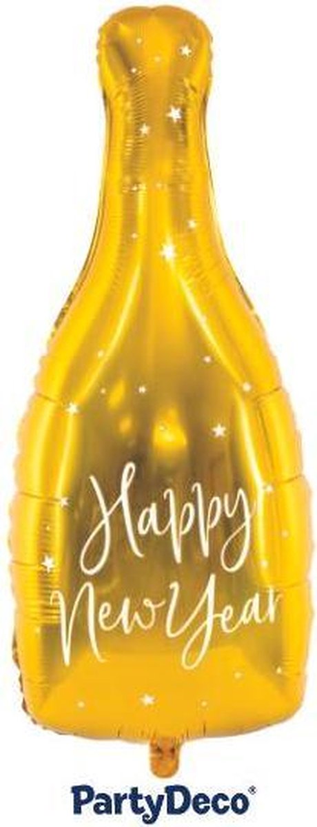 "Happy New Year" Champagnefles FolieBallon