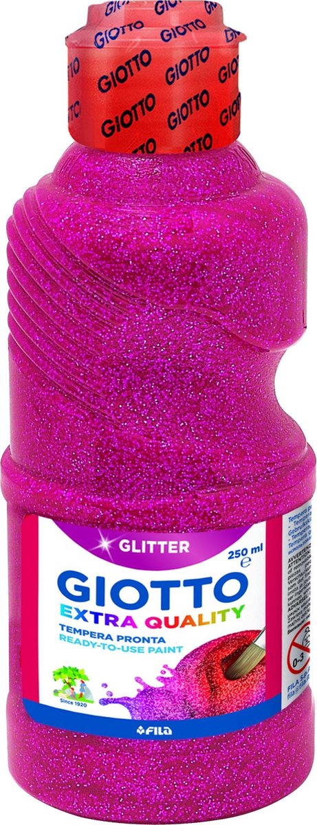 Giotto Bottle 250 ml Glitter paint Magenta (red primary)