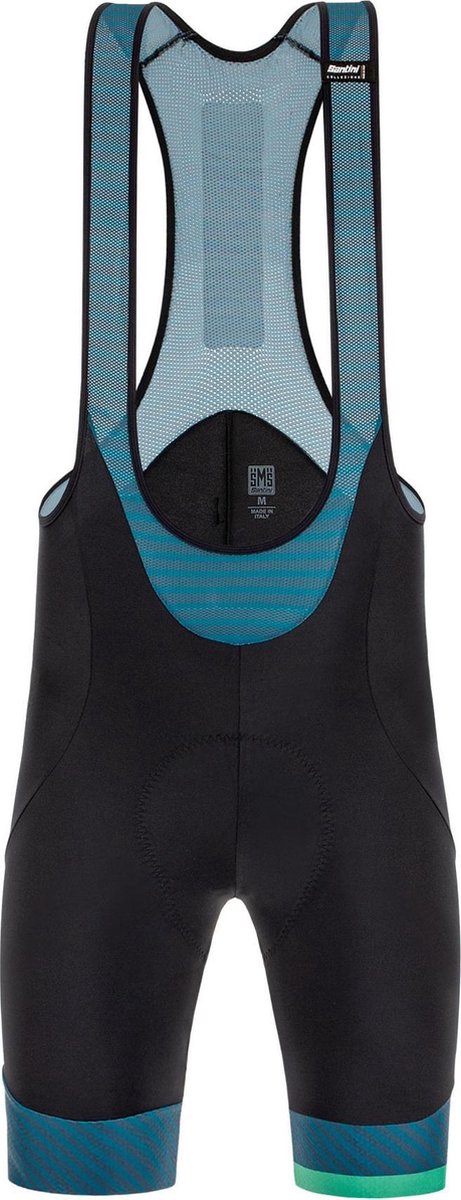 Santini Fietsbroek - Maat XXL  - Mannen - blauw/zwart/groen