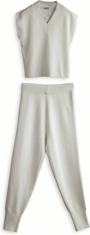 Casual Loungewear Set Wit / Broek & Top / S-M