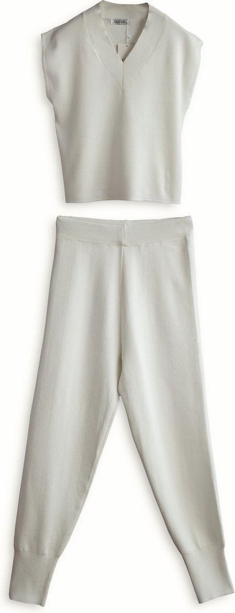 Casual Loungewear Set Wit / Broek & Top / S-M
