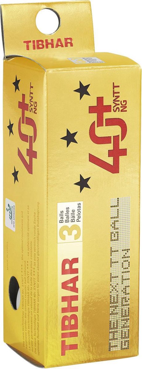 Tibhar 3*** STAR 40+ - 3 Tafeltennis ballen - Competitie - SYNTT NG - Wit