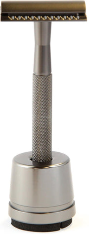 Oceonics Klassiek Scheermes Antraciet Set incl. standaard & 5 mesjes | Safety Razor | Zero Waste
