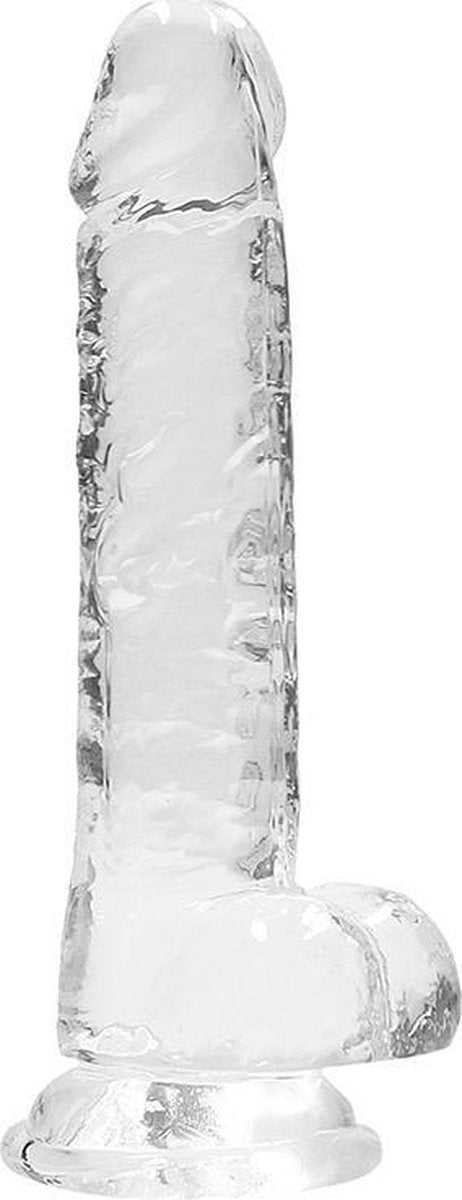 7" / 18 cm Realistic Dildo With Balls - Transparent - Realistic Dildos -