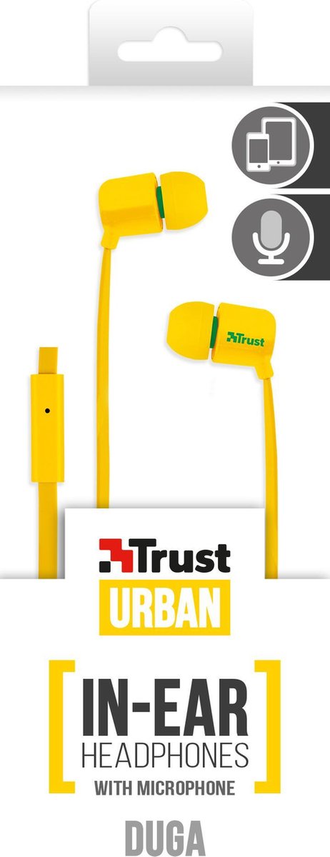 Trust Urban Duga - In-ear Oordopjes - Geel