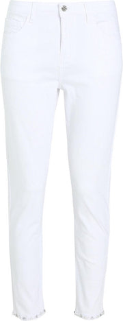 Cassis - Witte broek met strassteentjes en vlinders - Wit