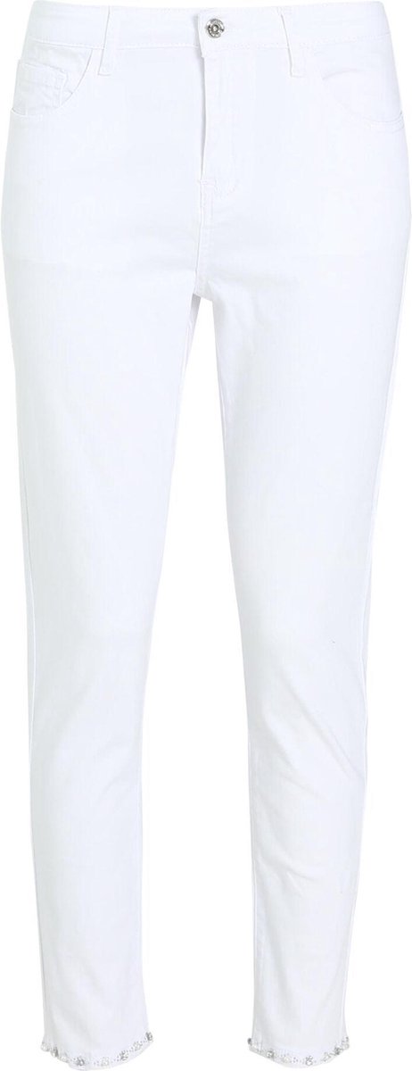 Cassis - Witte broek met strassteentjes en vlinders - Wit