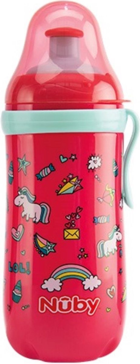 Nuby Sportieve Pop-up Drinkbeker 360ml Roze 18m+