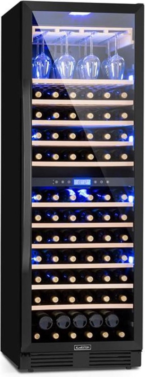 Vinovilla Onyx Grande Duo wijnkoelkast 425l 165 flessen 3 kleuren zwart