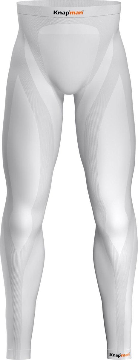 Knapman Compressiebroek Lang Heren 25% | Compressie Leggings | Wit | Maat M