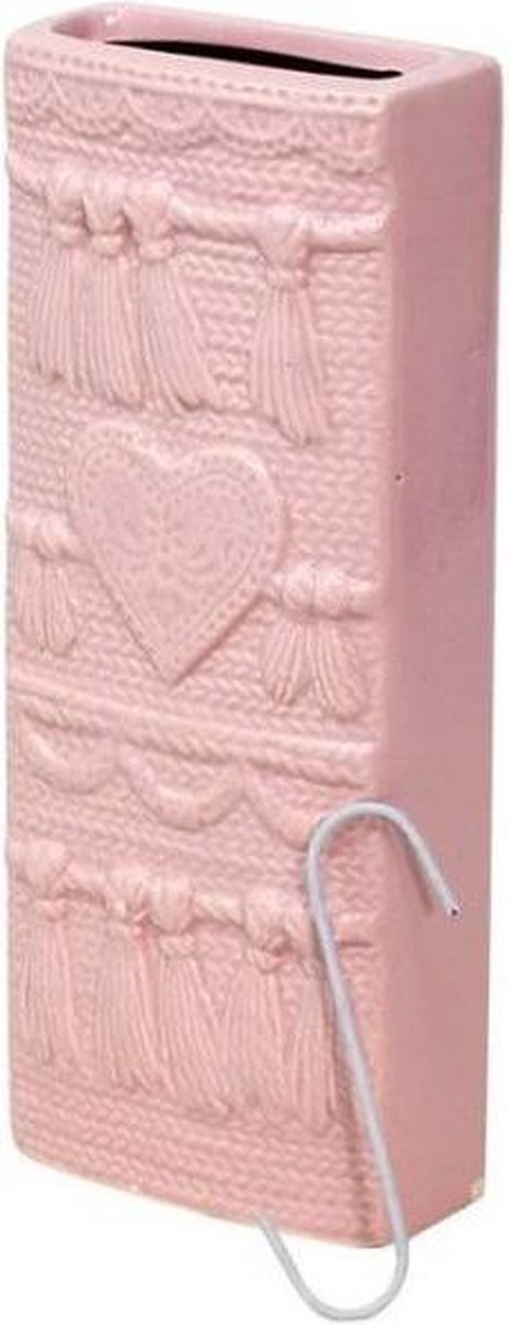 Radiator bak luchtbevochtiger / waterverdamper rechthoekig hart design oud roze 19 cm - Waterverdampers verwarming