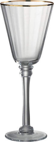 J-Line Drinkglas Rode Wijn Rand Glas Transparant/Goud