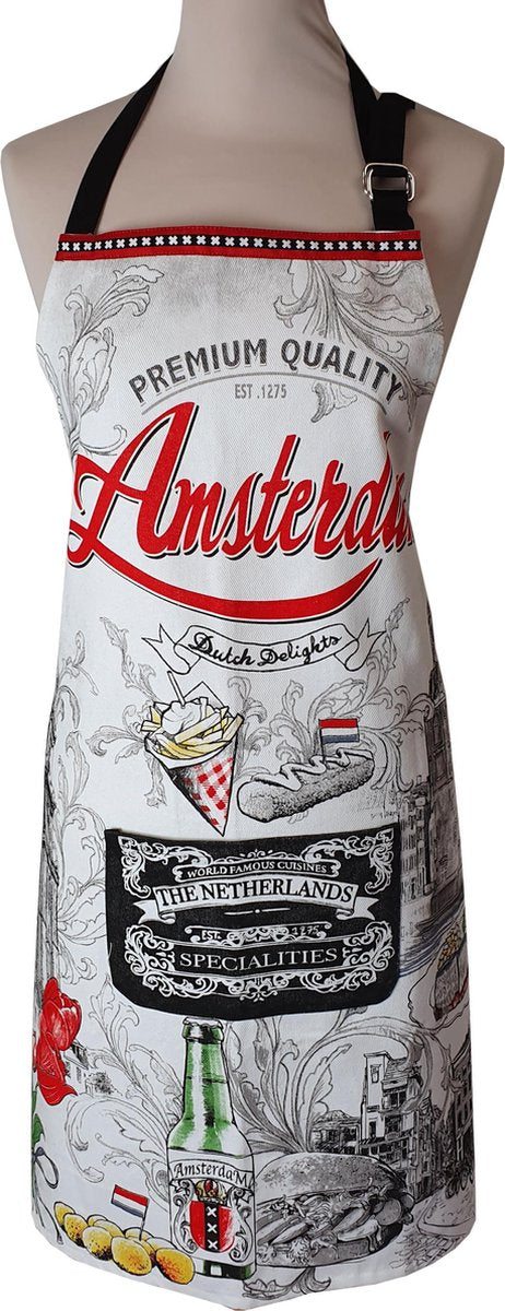 Memoriez Keukenschort Amsterdam Nederlandse Specialiteiten 100% Katoen