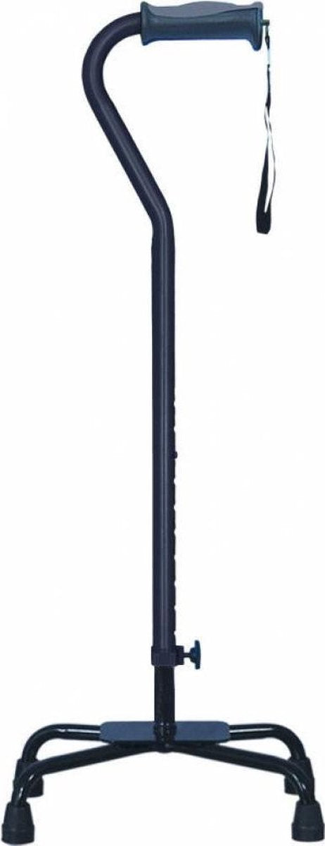 Hugo® Vierpoot wandelstok verstelbaar - groot - zwart - Hugo