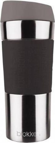 Blokker thermosbeker - RVS/Siliconen - 0.3  liter - zwart