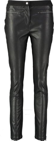 Aaiko zwarte skinny broek materiaalmix voorzijde leerlook - valt kleiner - Maat XS