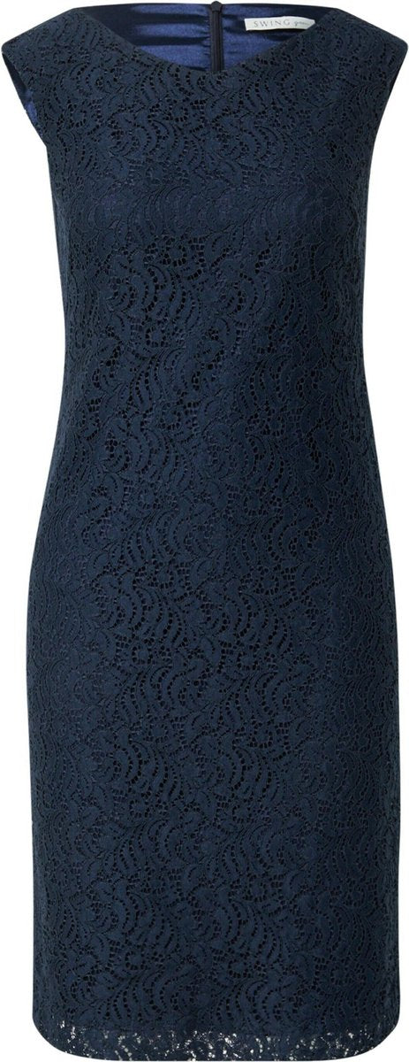 Swing cocktailjurk Donkerblauw-36