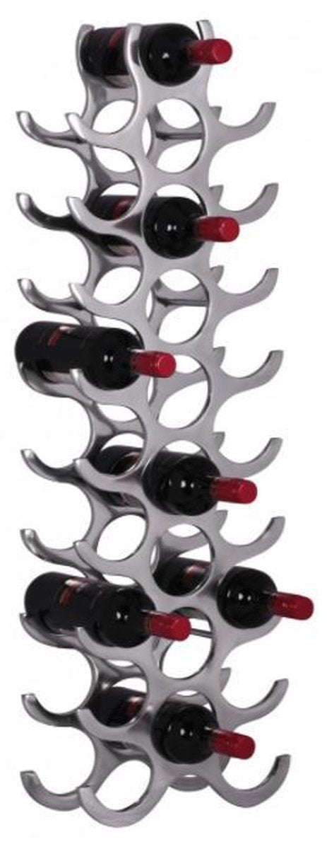 Nancy's Design Wijnrek - Flessenrek - Wijnrek voor 27 Flessen - Aluminium - Zilver