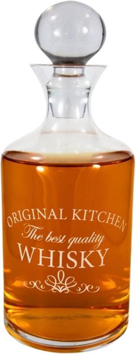 Orange85 Whisky - Karaf - Likeur - 1 Liter - Stijlvol - Design - Luchtdicht - Glas - Transparant