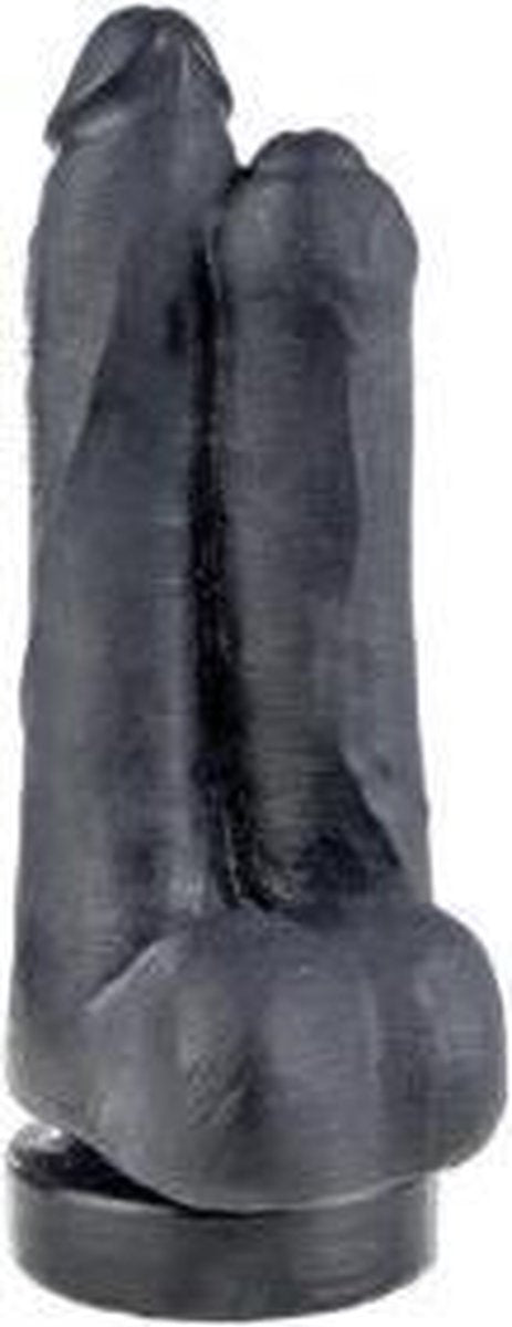 XXLTOYS - Junction - Double Dildo - inbrenglengte 16 X 7.5 cm - Dubbele Anale Dildo - Black - Made in Europe - Voor Diehards Only