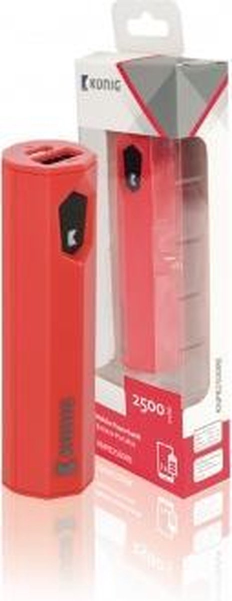 K\xf6nig KNPB2500RE Portable Power Bank 2500 mAh USB Rood