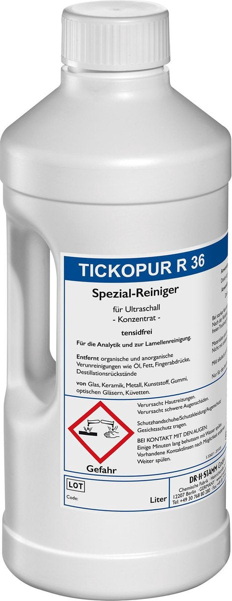 TICKOPUR R36 - 2L Reinigingsconcentraat voor brillen met gespoten coating (ultrasoon vloeistof - reinigings - reiniger - reinigingsmiddel - middel)