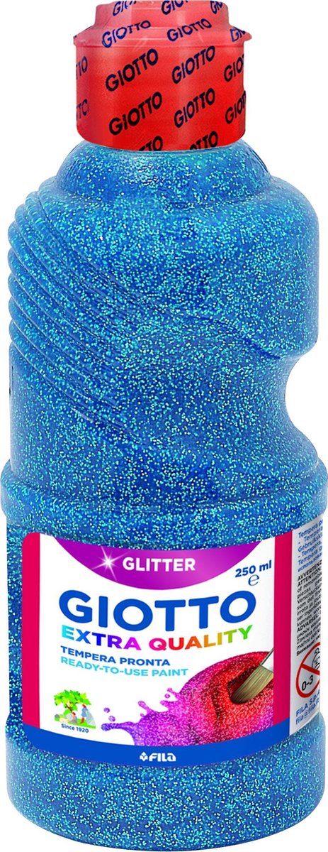 Giotto Bottle 250 ml Glitter paint Cyan