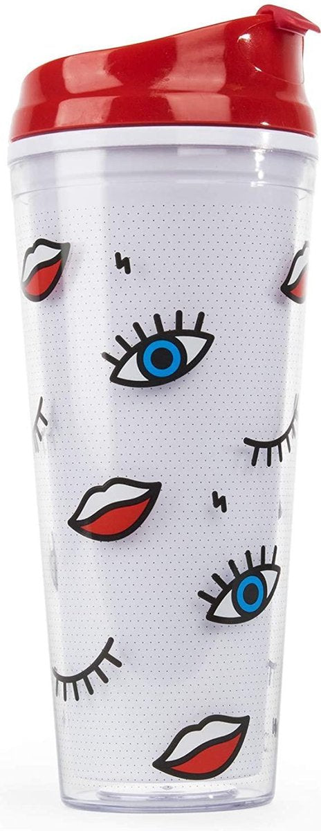 Mustard - dubbelwandige drinkeker - 625ml - met knipoog print