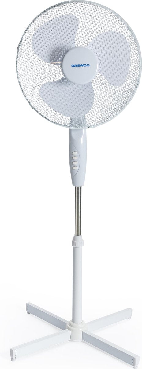 Daewoo DVS1699V - Statiefventilator - Staande Ventilator - 3 standen - 50 Watt - Fluisterstil – Wit