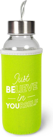 Believe Waterfles van glas met isolatie