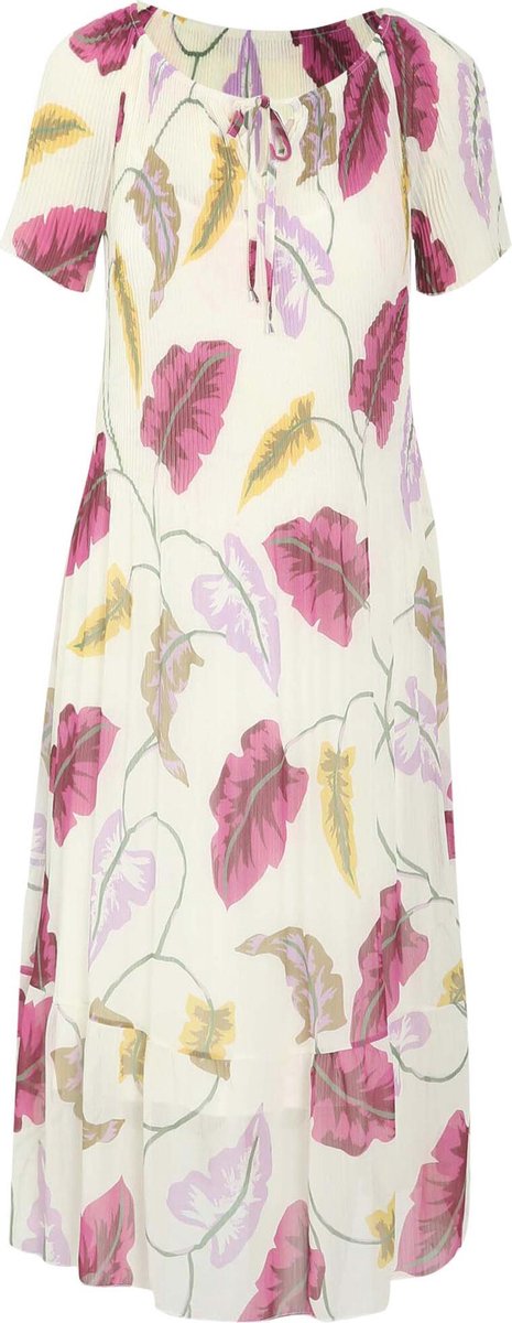Cassis - Plisséjurk met bladerenprint - Violet