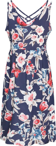Cassis Dames Lange jurk in viscose met aquarelbloemen - Maat M