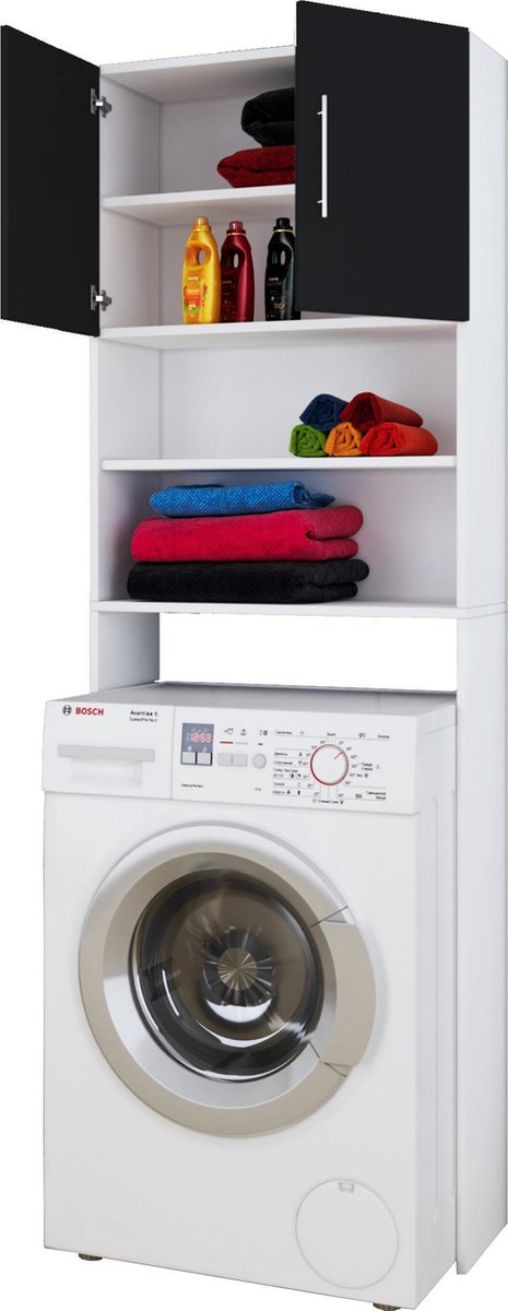 Wasmachine ombouwkast opbouwkast Jutas zwart wit