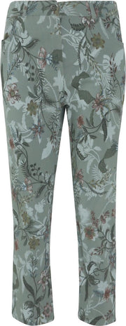 Cassis - Broek met bloemenprint - Kaki