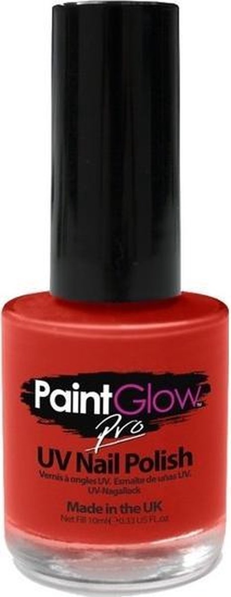 Neon rode UV nagellak 12 ml - Lichtgevende glow in the dark/blacklight nagellakjes - Schmink/make-up rood thema