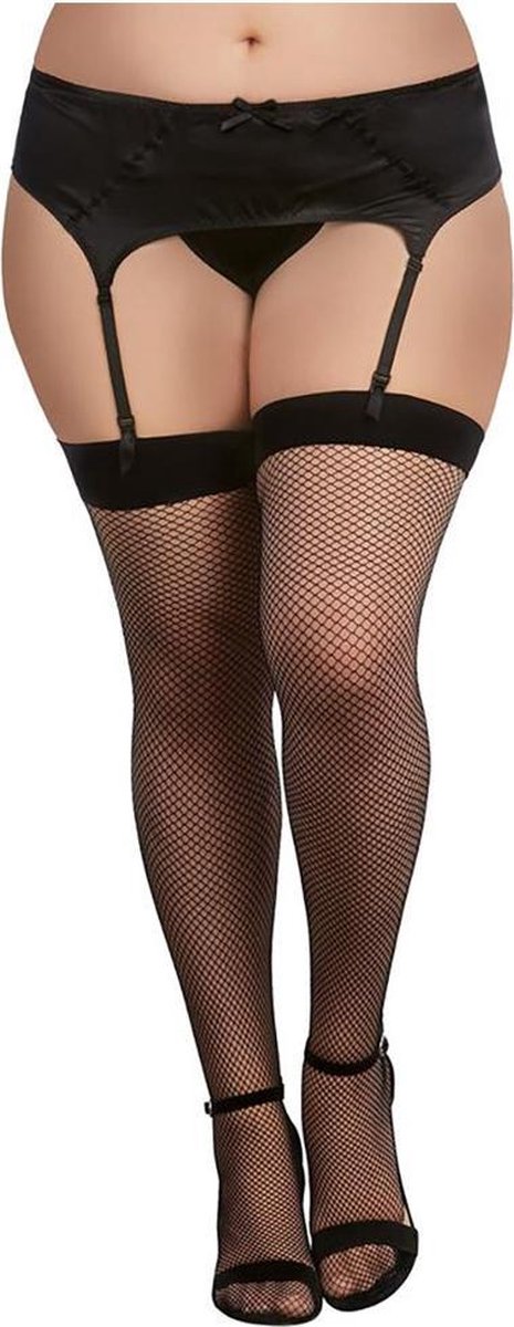 Back Seam Thigh High Dmd - OSQ - Black - Maat  OSQ