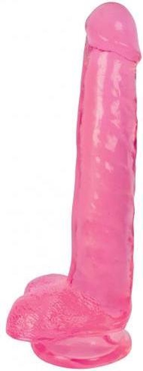 Dildo Met Ballen - Cherry Ice - Ook voor anaal gebruik - Met sterke zuignap - 20cm